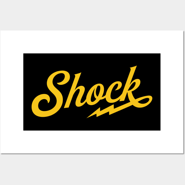 Bristol Shock - Shock Shirt over black Wall Art by CTLBaseball
